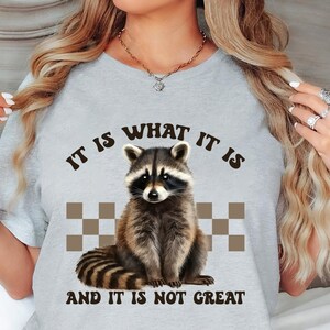 It Is What It Is And It Is Not Great Shirt, Vintage Sweatshirt, Raccoon Sweatshirt, Mental Health Sweatshirt, Funny Shirt Women, Raccoon Tee