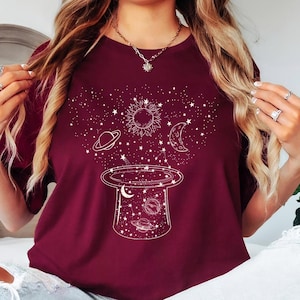 Space Shirt, Star Galaxy T shirt, Astronomy Shirt, Outdoors Shirt, Crescent Moon, Milky Way, Star Unisex Shirt,Constellation Tshirt,Star Tee