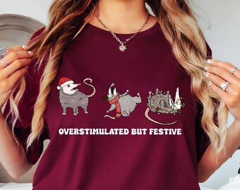 Opossum Christmas Shirt, Christmas Opossum Tee, Cute Opossum Shirt, Wild Animals Sweater, Funny Opossum Christmas Sweatshirt,Funny Christmas