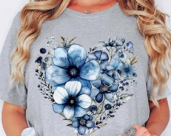 Flower Tee Shirt, Botanical Tee, Boho Tee, Wildflower Shirt, Plant Shirt, Botanical Shirt, Retro Floral T-shirt, Gardener, Trendy, Plant Tee