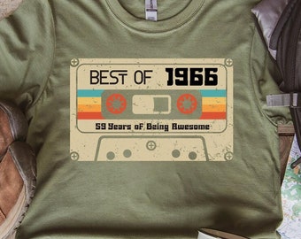 1966 Birthday Shirt, Vintage 1966 Limited Edition Cassette T-Shirt, Birthday Gift For Women, Birthday Men Tee, 1966 Birthday Sweatshirt