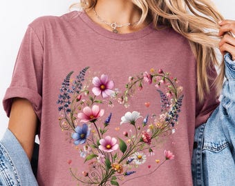 Flower Shirt, Flower Shirt Aesthetic, Floral Graphic Tee, Floral Shirt, Flower T-shirt,Wild Flower Shirt,Wildflower Tshirt,Gift for Gardener