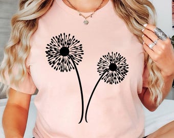 Dandelion Shirt, Wildflower Shirt, Blossoms Shirt, Gift For Her, Shirt, Floral Tshirt, Spring Shirt, Women Shirt, Nature Lover Gift, Garden