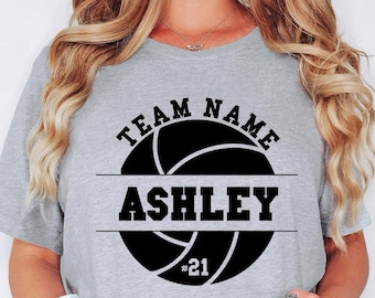 Personalized Volleyball Shirt, Custom Volleyball Shirts, Unisex Fit, Volleyball Mom Shirt, Team Spirit Shirt, Player Number and Name Shirt