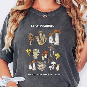Comfort Colors® Vintage Illustration Mushroom Decor Art Shirt, Mushroom Shirt, Botanical Shirt, Plant Shirt, Hippie Shirt, Nature Lover Tee