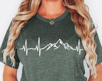 Hiking Shirt, Mountains Heartbeat Shirt, Hiking T Shirt, Nature T Shirt, Hiking Mom Shirt, Nature Lover Shirt, Adventure Shirt, Outdoor Tee