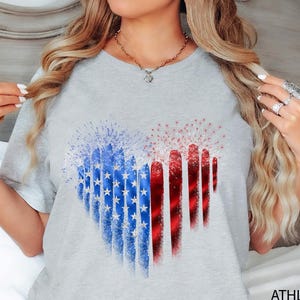 American Flag Heart T-Shirt, Fourth of July T-Shirt, USA Flag Shirt, Independence Day, American Flag Shirt, Patriotic Shirt, 4Th Of July Tee