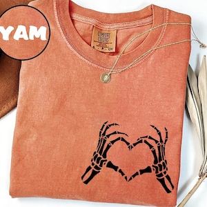 Comfort Colors® Valentines Day Shirt, Heart Shirt, Skeleton Hand Shirt, Skeleton Hand, Graphic Shirt, Skeleton Heart Shirt, Funny Halloween