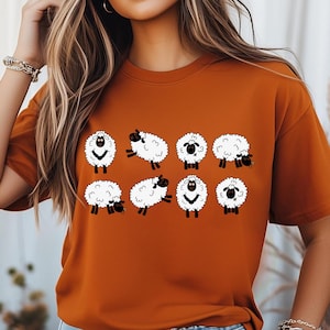 Sheep T-Shirt, Cute Sheeps Shirt, Funny Sheep Kid Shirt, Farm Animal Shirt, Sheep Lover Shirt, Sheep Shirt Gift, Sheep Women Shirt,Lamp Farm