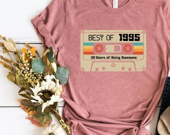1995 Birthday Shirt, Vintage 1995 Limited Edition Cassette T-Shirt, Birthday Gift For Women, Birthday Men Tee, 1995 Birthday Sweatshirt