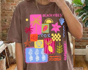 Comfort Colors® Trendy Summer Beach Shirts, Beach Vibes Shirt, Preppy Summer Shirts, End of Year Teacher Shirt, Trendy Summer Beach Shirt