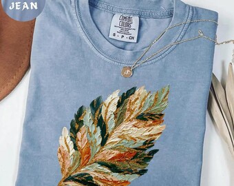 Comfort Colors® Fall Leaves Shirt, Autumn Leaf T-Shirt, Autumn Leaves Tee, Womens Fall Shirt, Thanksgiving Gift For Her, Cute Fall T-shirt