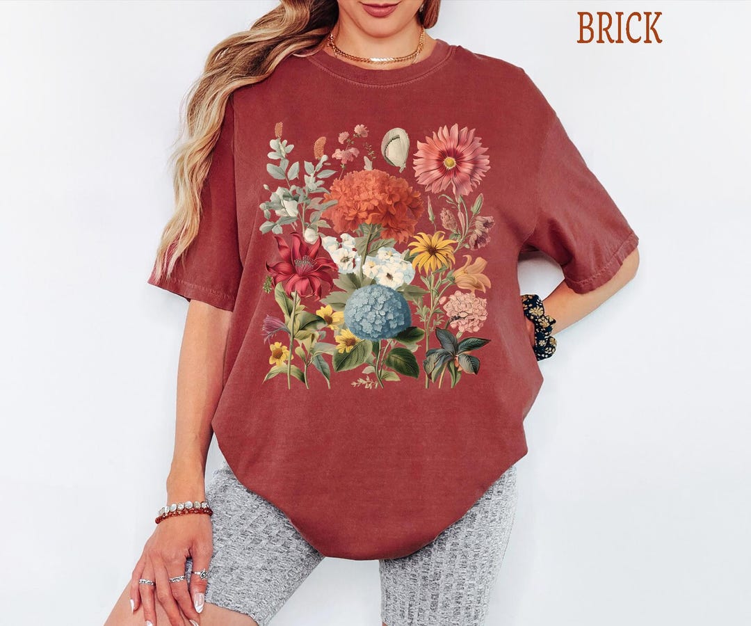 Comfort Colors® Boho Wildflowers Cottagecore Shirt ,gift for Her, Plant ...