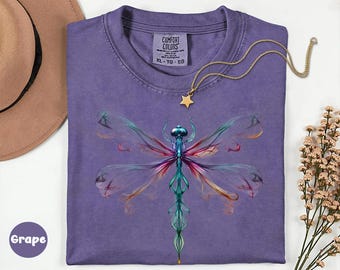 Comfort Colors® Bright Golden Dragonfly Shirt, Comfort Colors Cute Women T-shirt, Cute Dragonfly Tee, Cute Women Gift, Boho Girly Gift