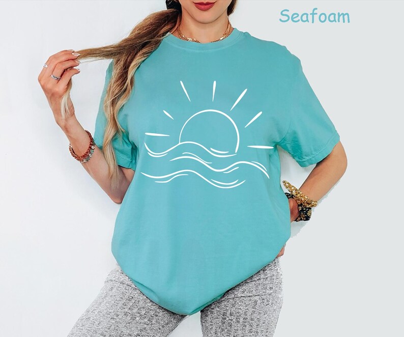 Comfort Colors® Sun T-shirt, Sunshine Tee Shirt, Summer Shirt, Beach Shirts, Summer Positive Vibes Shirt, Gift For Her, Shirts For Women immagine 8
