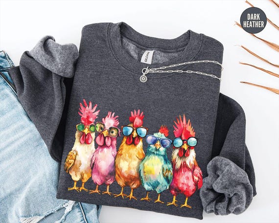 Chicken Sweatshirt, Mothers Day Chicken Sweatshirt, Women Chicken Long Sleeve, Love Chickens, Animal Sweatshirt, Funny Farmer Farm Hoodie