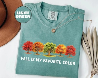 Comfort Colors® Fall Leaves Shirt, Fall Tree Shirt, Autumn Leaf T-Shirt, Womens Fall Shirt, Thanksgiving Gift, Autumn Tree Line Shirt, Fall