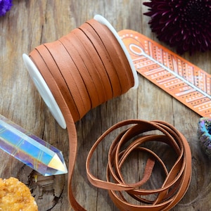 Saddle Brown: 5mm Deer Suede Lace, Leather Strap for Jewelry & Crafts, 5 Feet or Full Spool