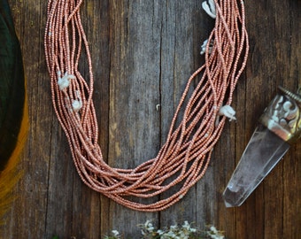 Copper Tiny Heishi African Metal Beads, 1.5mm, 28"strand / Copper Spacers, Spacer Beads, Metal Beads, Trade Beads, Jewelry Making Supplies