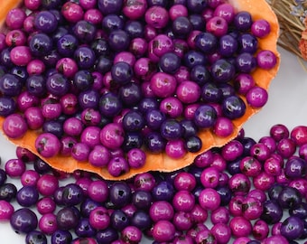 Purple Majesty Mix: Real Acai Beads from South America, 100 beads, 8-10mm / Eco-Friendly Beads, Natural Seeds, DIY Jewelry Making Supplies