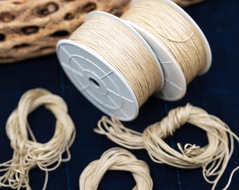 Cordón de algodón trenzado color canela claro de 1 mm, sin encerar, para macramé y joyería. Bobina de 100 metros o 25 pies.