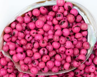 Hot Pink: Real Acai Beads from South America, 8-10mm / Pick your qty / Eco-Friendly Beads, Natural Seeds, DIY Jewelry Making Supplies