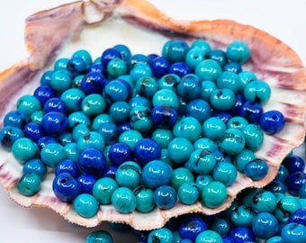 Turquoise and Blue Acai Beads, Natural Acai Seed Beads, 6-10mm, 100 count - Eco Friendly Jewelry Supplies