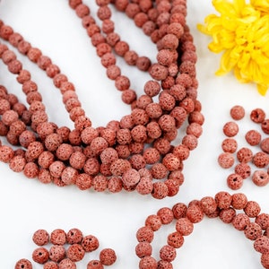 Terracotta Brown Lava Rock Beads: 8mm Lava Beads for Jewelry Making, Oil Diffuser Jewelry, Intentional Jewelry, Jewelry Supplies