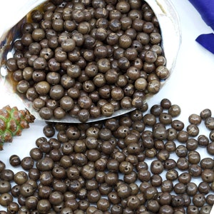 Clay - Gray, Brown: Real Acai Beads from South America, 6-10mm | Pick your Quantity | Eco-Friendly Beads, Natural Seeds, DIY Jewelry Supply