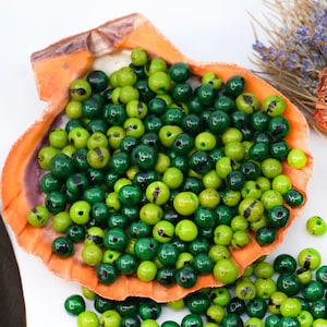 Forest Green Mix: Real Acai Beads from South America, 6-10mm | 100 beads | Eco-Friendly Beads, Natural Seeds, DIY Jewelry Making Supplies