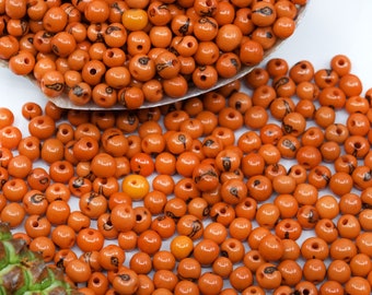 Rust Orange: Real Acai Beads from South America, 8-10mm / Pick your qty / Eco-Friendly Beads, Natural Seeds, DIY Jewelry Supplies