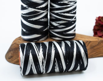 Blanco y negro: Cordón de nailon sin encerar, 1 mm, 300 yardas, cordón de macramé, hilo de nailon, micro macramé, cordón de nailon, suministros para bisutería