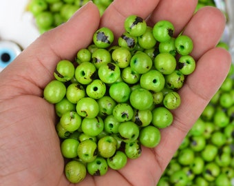 Apple Green: Real Acai Beads from South America, 8-10mm / Pick your qty / Eco-Friendly Beads, Natural Seeds, DIY Jewelry Making Supplies