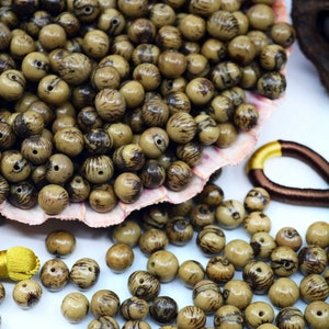 Tiger Olive Green: Real Acai Beads from South America, 8-10mm / Pick your qty / Eco-Friendly Beads, Natural Seeds, DIY Jewelry Making Supply