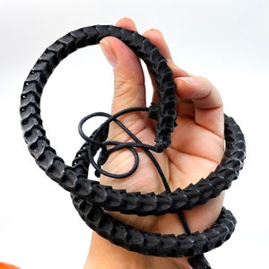The Brianna Long Necklace: Long Snake Vertebrae Necklace in Black, Real Snake Vertebrae, 7-12mm, 35&quot; plus, 90-100 beads, Tribal Jewelry