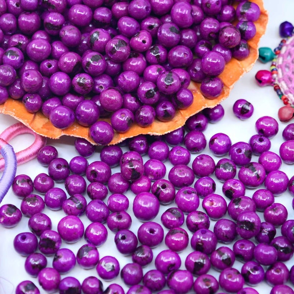 Violet baies de beauté : véritables perles d'açai d'Amérique du Sud, 8-10 mm / Choisissez votre quantité / Perles, graines, accessoires pour la fabrication de bijoux DIY