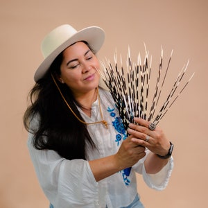 Authentic African Porcupine Quills, 5 pcs, 11-14&quot; long thin quills, Quill Needles for Quillwork, Quill for Earrings, Quills for Jewelry