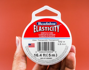 Elasticity: Clear Stretch Elastic Bead Cord,  0.8mm x 5 meters, Beadalon / Jewelry Making, Elastic Cording, Supplies