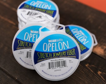 White Opelon Stretch Cord 0.7mm - 5 Meters Opelon Jewelry Making String