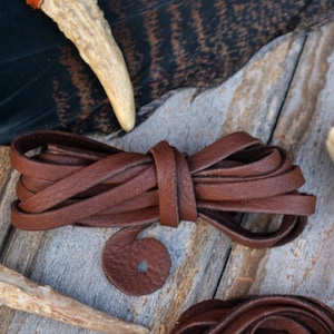 Fudge Brown: Deerskin Leather Strap, 6mm (1/4 inch) x 72 inches strap, Deer Leather, Soft Deer Lace for Jewelry Making & Crafts