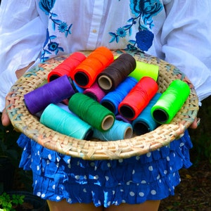 Multicolor Mix: 1mm Waxed Polyester Cord, 6-Pack (25 Feet Each) | Hilo Encerado, Linhasita, Macrame Cording