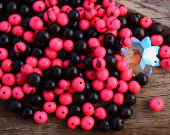 Black Cherry Mix: Real Acai Beads from South America, 100 beads, 8-10mm / Eco-Friendly Beads, Natural Seeds, DIY Jewelry Making Supply