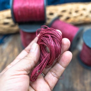 Red Velvet Non-Waxed Braided Cotton Cording, 1mm Thickness for Macrame, Jewelry Making, and Crafts | 25 feet or 100-meter Spool