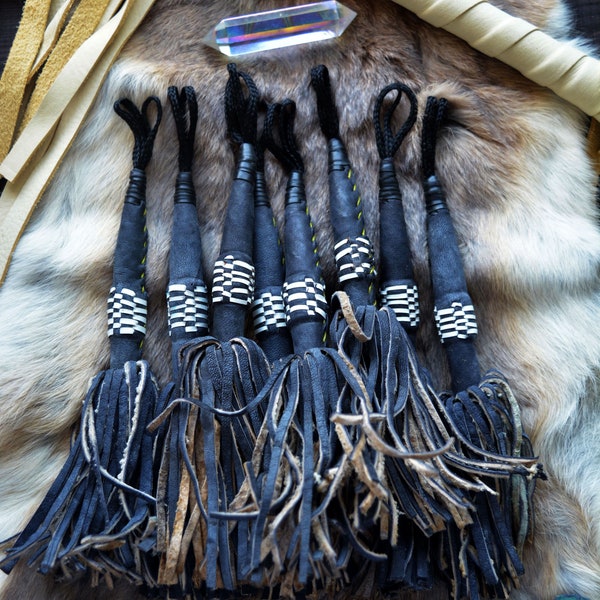 Black Tuareg Magic: African Tuareg Tassels, 8", Single Layers, Tribal Colors, Sold by Each / Tribal Nomad Pendant, Nomadic Jewelry, Decor