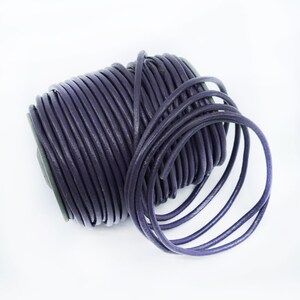 Violet Purple, 5mm Round Leather Cord / Organic Leather, Round Leather, Leather Jewelry, Leather Cording, Jewelry Supplies