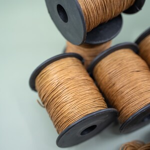 Light Brown Non-Waxed Braided Cotton Cording, 1mm Thickness for Macrame, Jewelry Making, and Crafts | 25 feet or 100-meter Spool