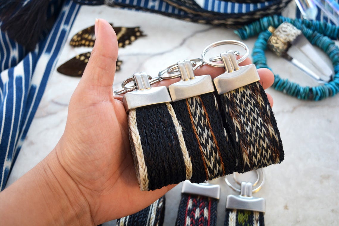 Horse Hair Keychains Natural Horsehair Key Ring With Steel Etsy