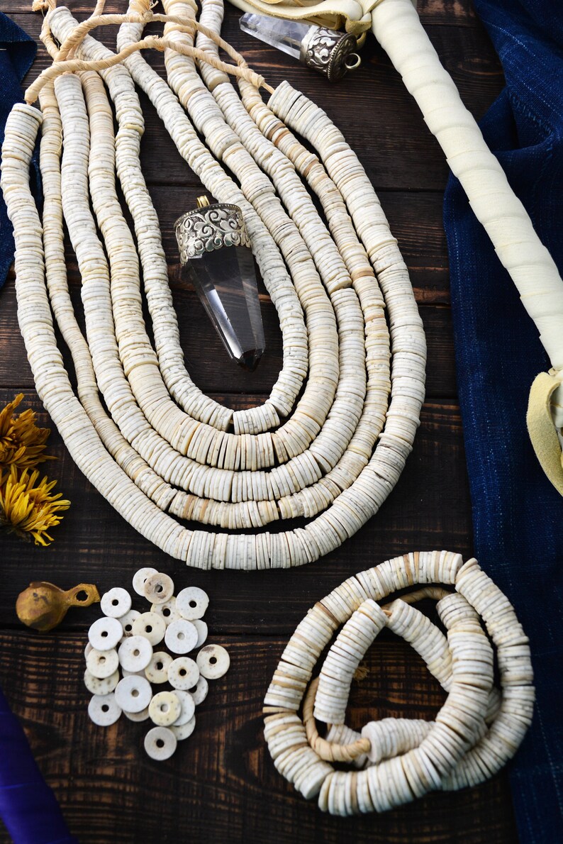 Ostrich Eggshell Beads Natural Cream White Ostrich Egg Shell Etsy