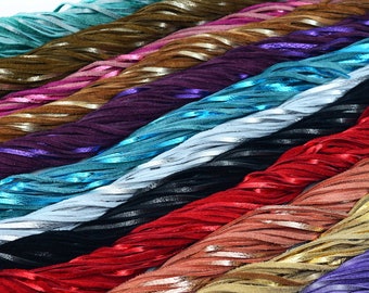 Sparkling Glitter Leather: 3mm Glitter Cowhide Suede Leather Lace – 36" Cowhide Strap for Jewelry Making and Crafting