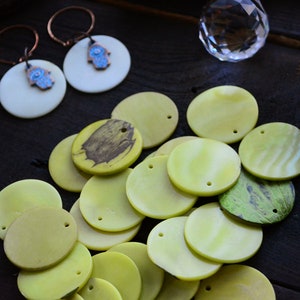 Lime Green Tagua Slices 30mm Tagua Coins X 2 Slices / - Etsy